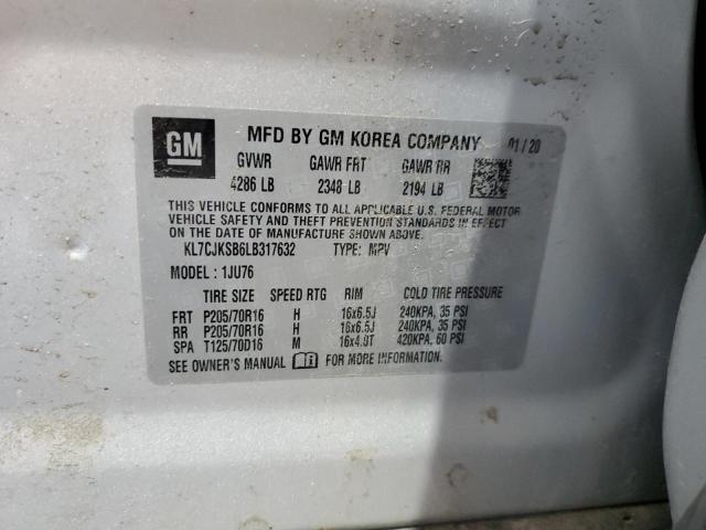 2020 CHEVROLET TRAX LS - KL7CJKSB6LB317632