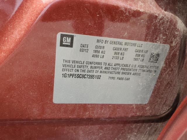 2012 CHEVROLET CRUZE LT - 1G1PF5SC8C7285102