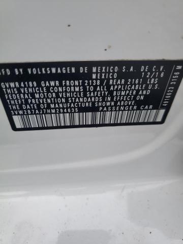 2017 VOLKSWAGEN JETTA S - 3VW2B7AJ7HM294635