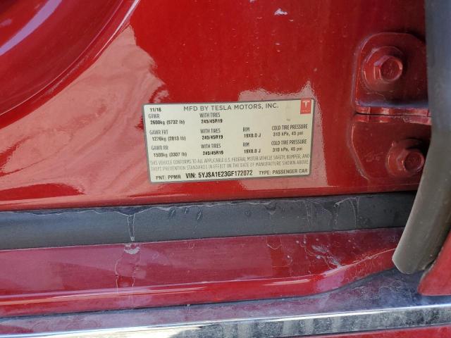 2016 TESLA MODEL S 5YJSA1E23GF172072