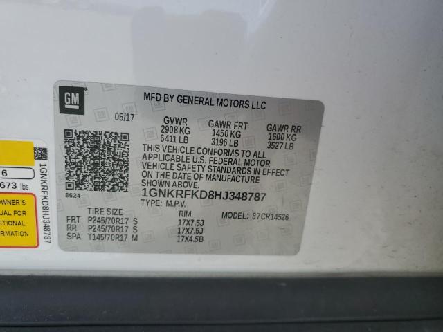 2017 CHEVROLET TRAVERSE L 1GNKRFKD8HJ348787