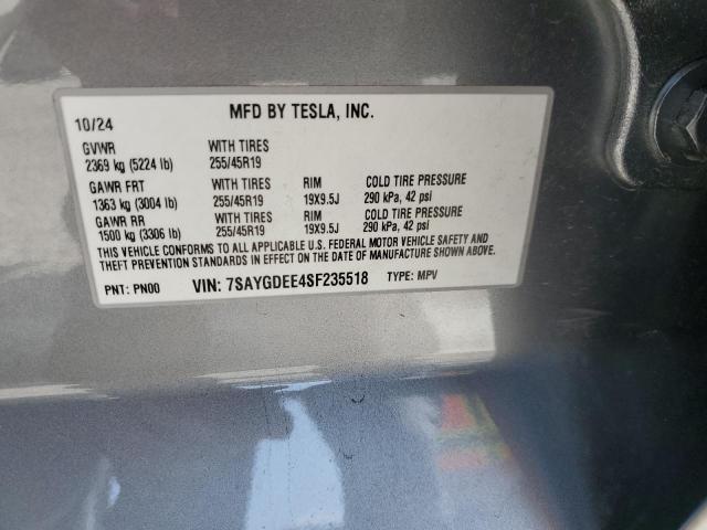 2025 TESLA MODEL Y 7SAYGDEE4SF235518