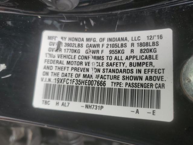 2017 HONDA CIVIC EX - 19XFC1F35HE007666