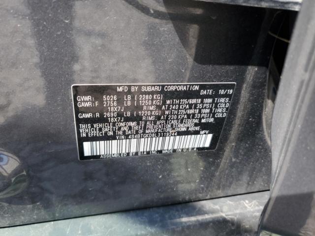 2020 SUBARU OUTBACK ON 4S4BTGKD8L3119244