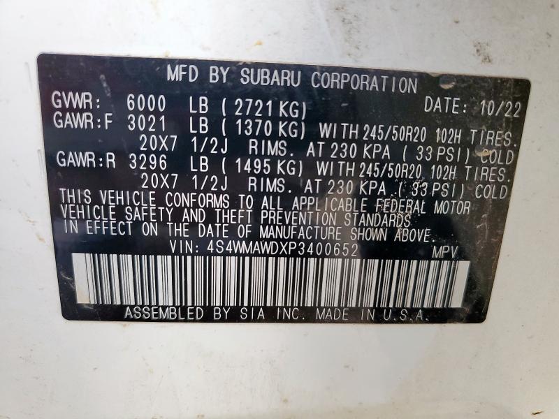 2023 SUBARU ASCENT TOU 4S4WMAWDXP3400652