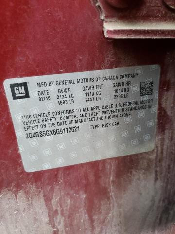 2016 BUICK REGAL PREM 2G4GS5GX6G9172621
