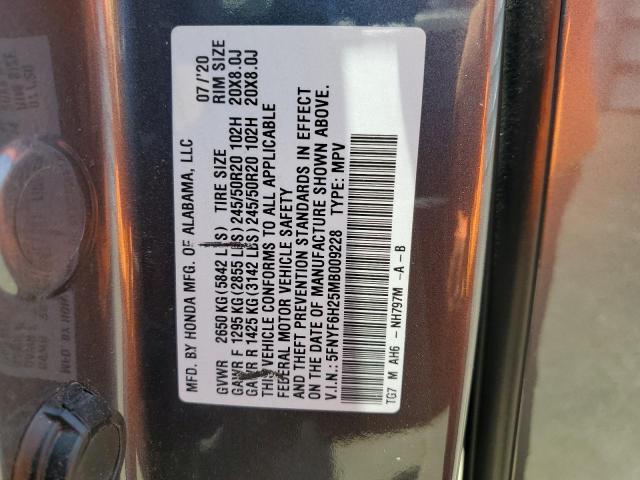 2021 HONDA PILOT SE 5FNYF6H25MB009228