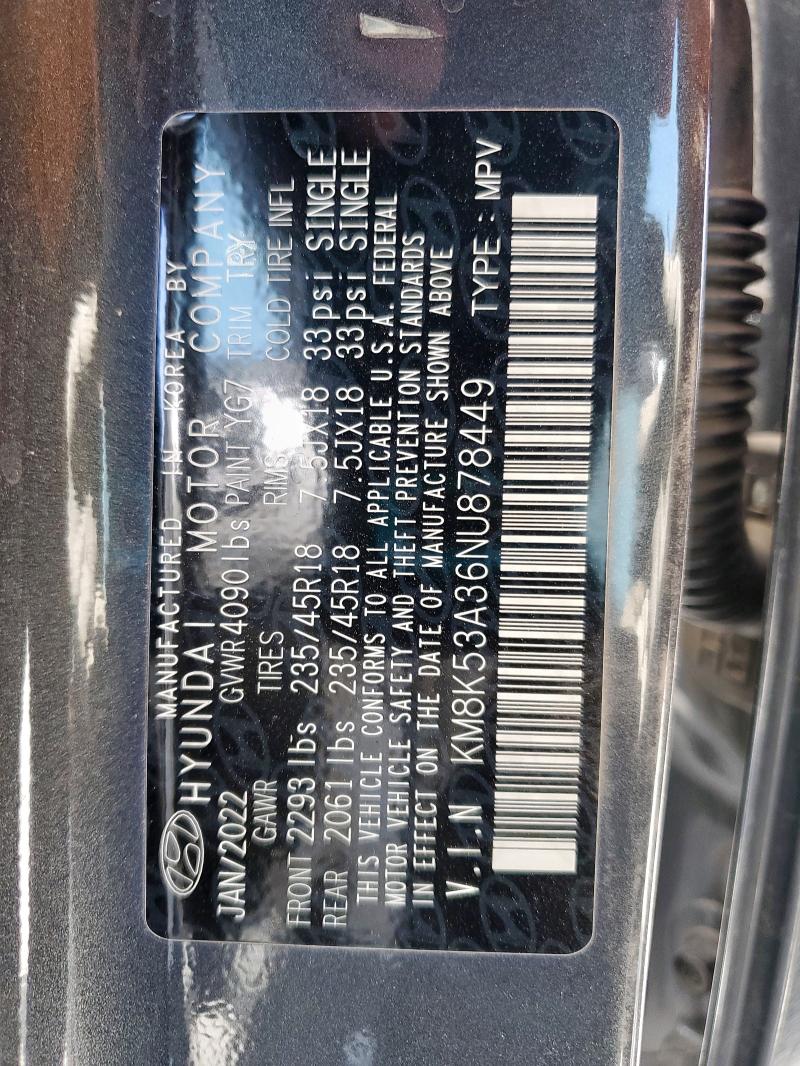 2022 HYUNDAI KONA LIMIT - KM8K53A36NU878449