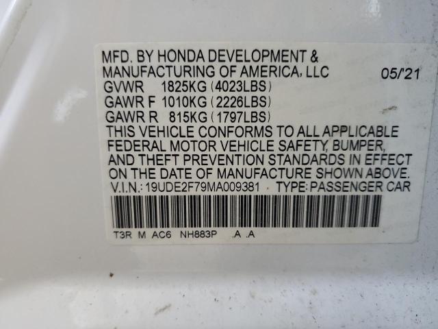2021 ACURA ILX PREMIU 19UDE2F79MA009381