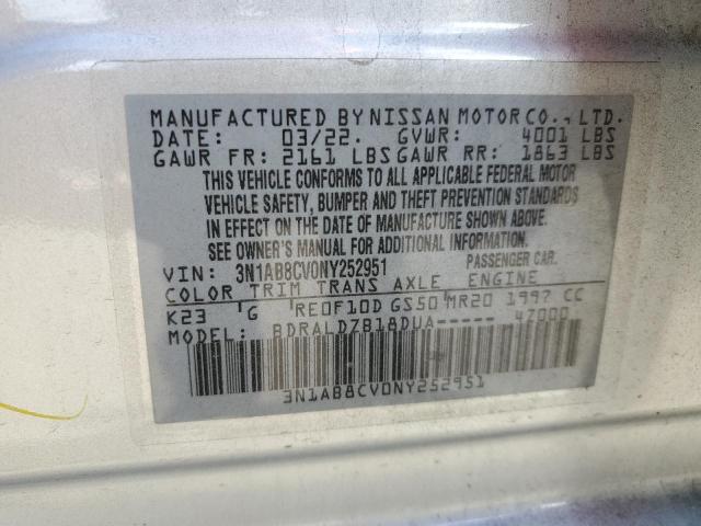 2022 NISSAN SENTRA SV 3N1AB8CV0NY252951