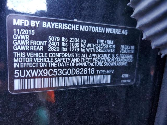 2016 BMW X3 XDRIVE2 - 5UXWX9C53G0D82618