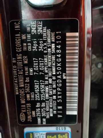 2019 KIA SORENTO LX - 5XYPGDA50KG484101