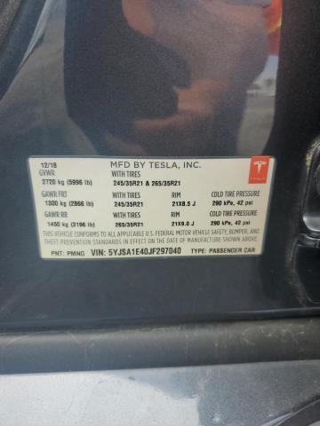 2018 TESLA MODEL S 5YJSA1E40JF297040