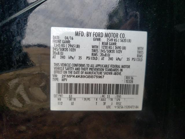 2016 FORD EDGE TITAN - 2FMPK4K89GBB75967