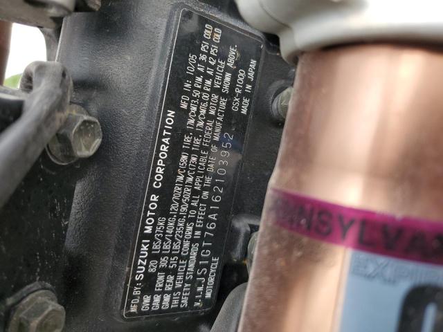 2006 SUZUKI GSX-R1000 JS1GT76A162103952