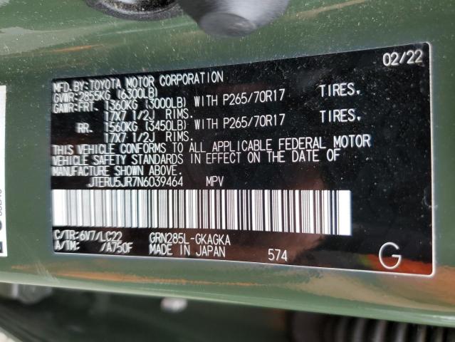 2022 TOYOTA 4RUNNER SR JTERU5JR7N6039464