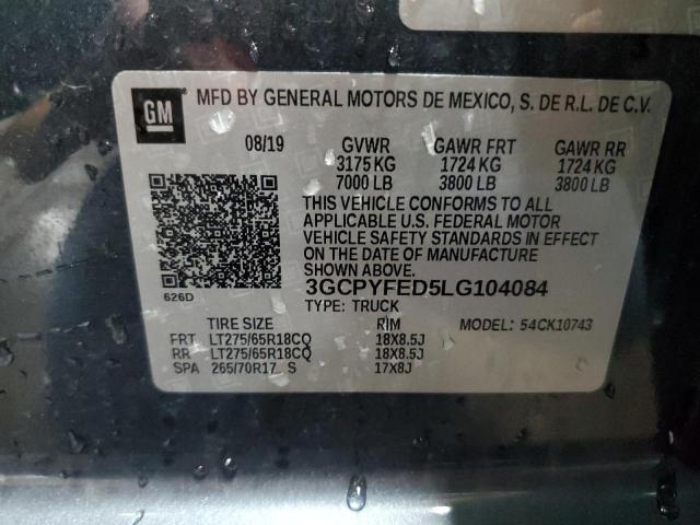 2020 CHEVROLET SILVERADO - 3GCPYFED5LG104084