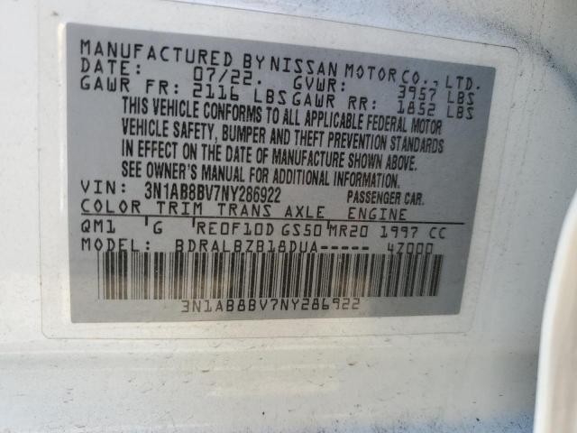 2022 NISSAN SENTRA S - 3N1AB8BV7NY286922