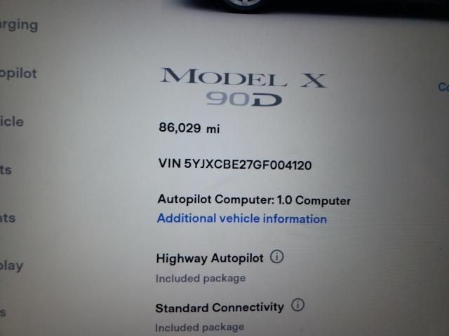 2016 TESLA MODEL X 5YJXCBE27GF004120