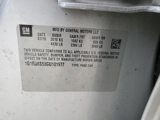 2016 CHEVROLET VOLT LTZ 1G1RB6S53GU101977
