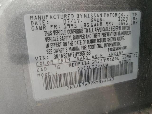 2017 NISSAN SENTRA S - 3N1AB7AP7HY365153