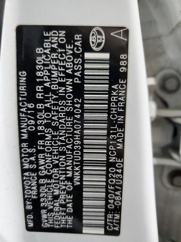 2017 TOYOTA YARIS L - VNKKTUD39HA074042