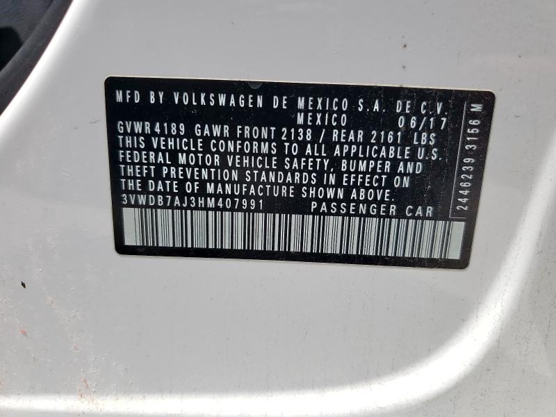 2017 VOLKSWAGEN JETTA SE - 3VWDB7AJ3HM407991