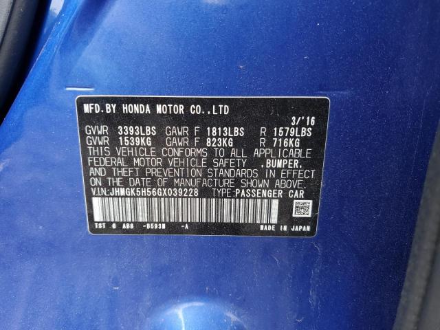 2016 HONDA FIT LX JHMGK5H56GX039228