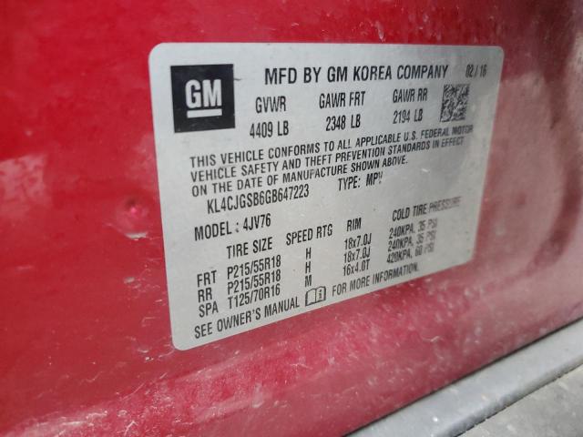 2016 BUICK ENCORE - KL4CJGSB6GB647223