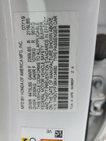 2019 HONDA ACCORD SPO - 1HGCV1F38KA134680