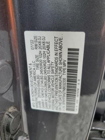 2022 HONDA PILOT SE 5FNYF5H27NB032330