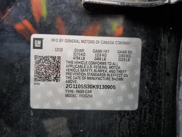 2019 CHEVROLET IMPALA PRE 2G1105S30K9130905