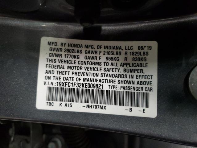 2019 HONDA CIVIC EX - 19XFC1F32KE009821