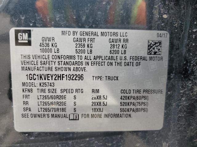 2017 CHEVROLET SILVERADO - 1GC1KVEY2HF192296