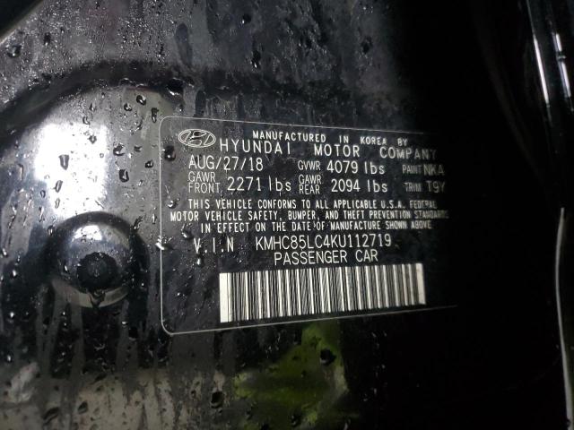 2019 HYUNDAI IONIQ LIMI KMHC85LC4KU112719