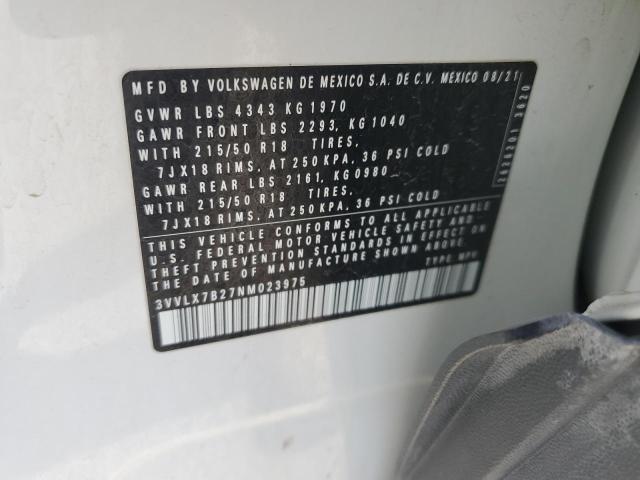 2022 VOLKSWAGEN TAOS SE IQ - 3VVLX7B27NM023975