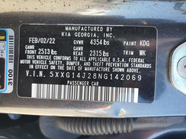 2022 KIA K5 LXS 5XXG14J28NG142069