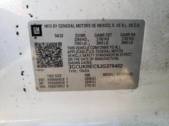 2018 CHEVROLET SILVERADO - 3GCUKREC5JG379402
