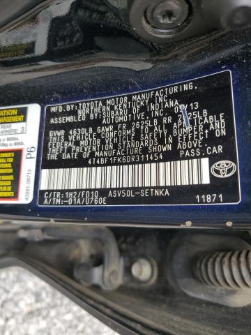 2013 TOYOTA CAMRY L - 4T4BF1FK6DR311454