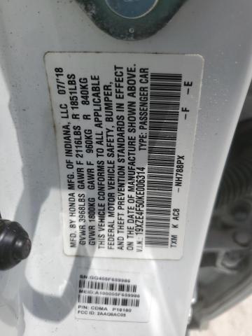 2019 HONDA INSIGHT EX 19XZE4F50KE006314