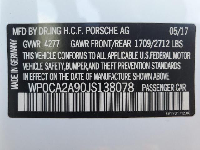 2018 PORSCHE 911 CARRER WP0CA2A90JS138078