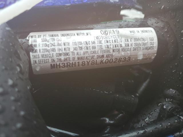 2020 YAMAHA YZFR3 A MH3RH18Y8LK002833