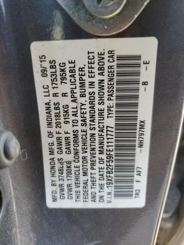 2015 HONDA CIVIC LX - 19XFB2F59FE111777