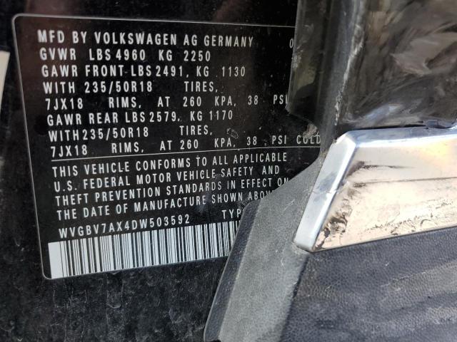 2013 VOLKSWAGEN TIGUAN S - WVGBV7AX4DW503592