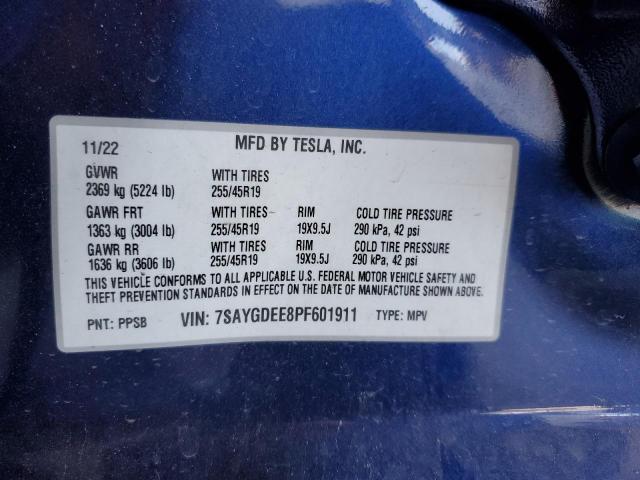 2023 TESLA MODEL Y 7SAYGDEE8PF601911