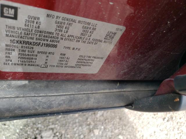 2015 GMC ACADIA SLT - 1GKKRRKD5FJ199086