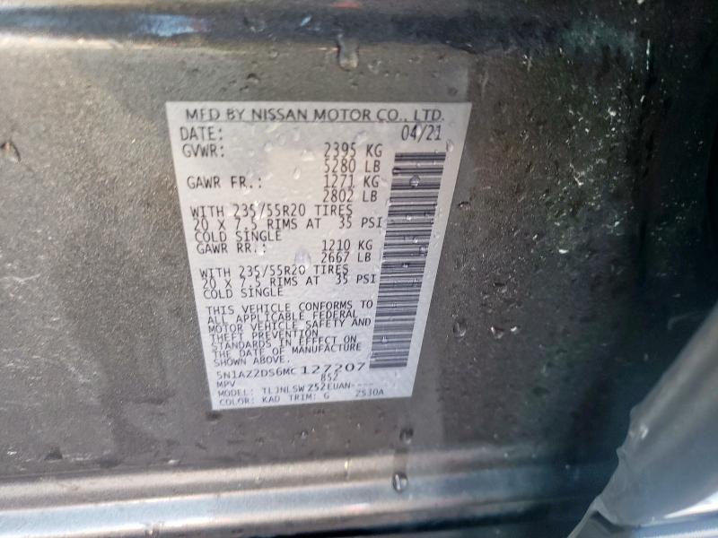 2021 NISSAN MURANO PLA 5N1AZ2DS6MC127207