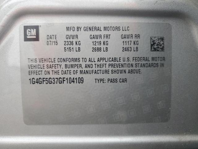 2016 BUICK LACROSSE P 1G4GF5G37GF104109