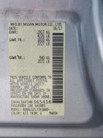 2017 NISSAN ALTIMA 2.5 - 1N4AL3AP5HN365416