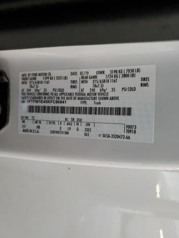 2019 FORD F150 SUPER - 1FTFW1E45KFC86941